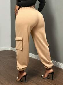 SHEIN SXY Thick Thermal Lined Warm Casual Sweatpants With Pockets, For Fall/Winter