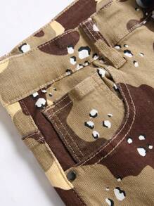 Men's Fashion Printed Multi-Pocket Denim Jeans - Multicolor - View 7