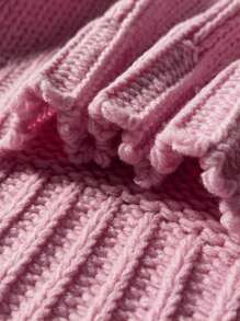 Lunelith SHEIN Lunessa Women Casual Loose Solid Color Pink Sweater, Versatile Home Wear Knit Pullover Fall Winter Outfit