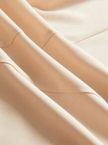 Maweii Plus Size Solid Color Casual Wide Leg Pants - Apricot - View 7