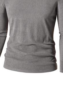 SHEIN 5pcs/Set Minimalist Style Round Neck Long Sleeve T-Shirts For Teenage Boys, 5 Colors
