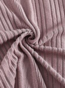 3pcs/Set Teenage Girls Jacquard Vertically Ribbed Long Sleeve Top And Pants Camisole Loungewear Set, Light Pink