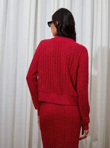 COSMINA 1pc Women's Solid Color Button Front Long Sleeve Blouse, Casual Everyday Wear