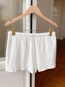 Comfortcana Women's Home Texture Semi-Sheer Shorts - White - View 2