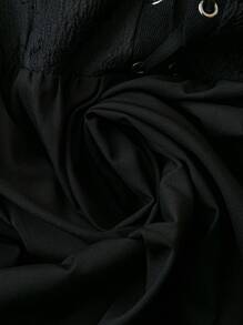 Sweetra Vestido largo estilo maxivestido con cuello cuadrado, cruce de cintas al frente y talla grande para mujer