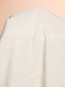 SHEIN BAE 大码女式修身黑色西装外套，秋冬季百搭长袖外套 - 白色 - 查看 9
