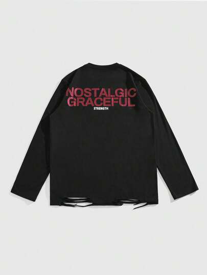 Street Life T-shirt à manches longues avec imprimé d'œil pour hommes, port décontracté pour tous les jours en automne