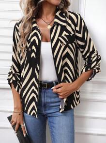 SHEIN LUNE Women Casual Autumn/Winter Clothing, Basic Zip-Up Top & Blouse For Everyday Wear