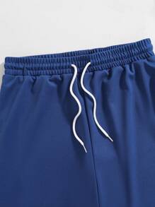 SHEIN 2pcs/Set Teenage Boy Basic Minimalist Casual Contrast Color Round Neck Long Sleeve Top And Tapered Pants