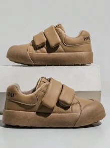 1 Đôi Giày Thể Thao Ngoài Trời Cho Trẻ Em, Giày Đi Bộ Đường Dài Lót Ấm Có Móc Và Vòng Cho Bé Gái Mùa Đông - Màu Khaki - Xem 1