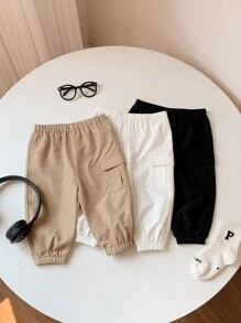 SHEIN 3pcs Baby Boy Casual Collegiate Soft, Practical & Versatile Pants, Suitable For Daily Wear, School, Outings, Sports, Spring And Autumn - Multicolor - View 7