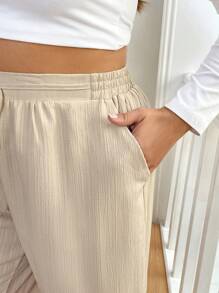 Auralis Quần dài nữ thời trang thu đông mới cỡ lớn, đa năng, thường ngày, đi làm, đi chơi, công sở và tiết kiệm chi phí, nhiều gói 3 món, quần cạp chun, túi màu xanh lá cây, đen, quần ống rộng màu mơ, quần chạy bộ nữ - Nhiều màu - Xem 8