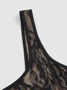 SHEIN MOD 女士简约可调节肩带修腰长裙，休闲度假 - 黑色 - 查看 3