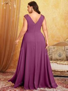 Vestido de noche largo con escote en V y diseño en los hombros, elegante y minimalista, con bordados de alta gama en tul y pliegues, vestido de dama de honor, atuendo de mujer para cumpleaños, vestido de graduación, vestido formal