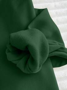 SHEIN EZwear Áo nỉ dài tay cổ tròn in họa tiết bánh gừng Giáng sinh cho nữ, thường ngày mùa thu/đông - Màu xanh lá cây đậm - Xem 4