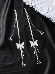 Women's Bowknot Strap Sexy Lingerie Accessory - Silver - View 4