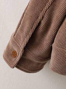 Manfinity Homme Chaqueta holgada de talla grande con botones y bolsillo con solapa para hombre, adecuada para otoño