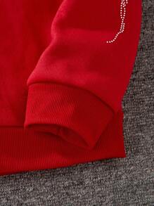 Tween Girl Zip-Up Rhinestone Punk Stijl Hoodie Sweatshirt, Voor Kerstmis