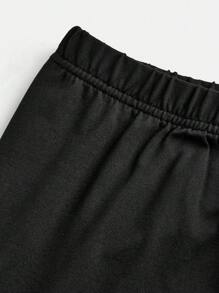 3件套少女黑色打底裤套装（春季、秋季），贴身剪裁，可单穿或搭配裙子，百搭 - 黑色 - 查看 6