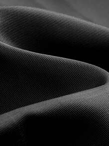 SHEIN EZwear Plus Size Solid Color Funnel Neck Zip-Up Long Sleeve Padded Coat, Winter - Black - View 3