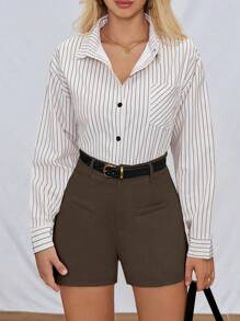 RosyDaze Shorts soltos casuais de perna larga e cor sólida para mulheres