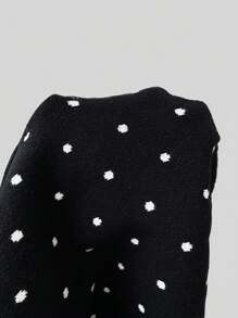 Chiquease Elegant Polka Dot Ruffle Hem Sleeveless Short Knitted Sweater Vest For Women