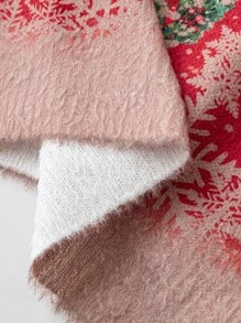 SHEIN LUNE 加大码圣诞休闲撞色雪人图案针织套头衫秋冬款 - 彩色 - 查看 6