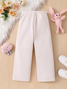 Young Girl And Young Girl Cute Rabbit Double-Faced Fleece Patchwork Corduroy Pants,Great For Casual & Daily Wear & School Daily, Mom And Daughter Matching