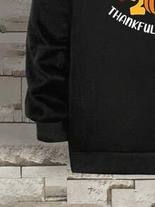 Manfinity Men's Thanksgiving Slogan Printed Fall Sweatshirt - Black - View 5