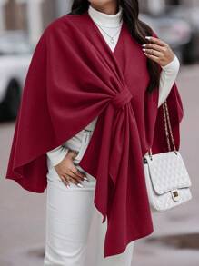 Calvaya 大码纯色简约夹克，日常休闲装 - 酒紅色 - 查看 3