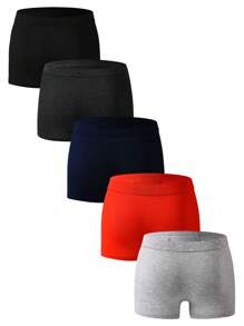 Set de 5 bóxers transpirables para hombres, shorts de ropa interior tallas grandes para uso diario casual