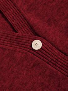 SHEIN BASICS Cárdigan de mujer de unicolor con bolsillos, informal para otoño/invierno