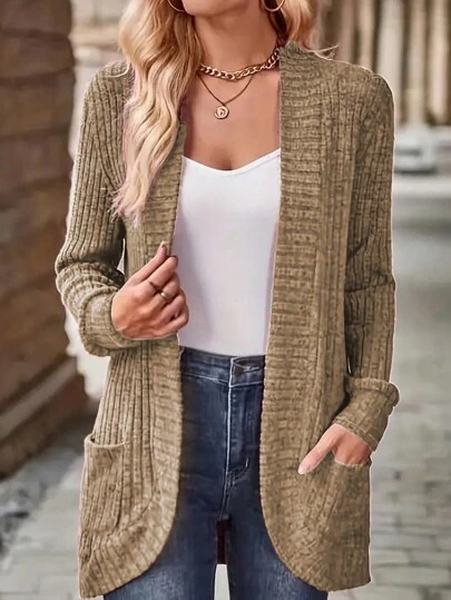 EMERY ROSE Conjunto informal de mujer con shorts de terciopelo acanalado con bolsillos laterales y una chaqueta delgada