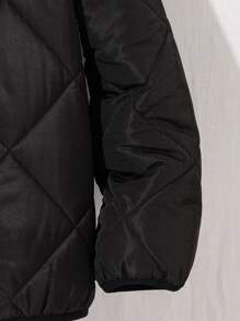 Kids/Tween Boy Casual Fleece Hooded Zip-Up Warm Padded Coat - Black - View 3