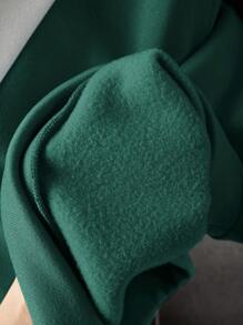 SHEIN Sudadera con capucha con estampado gráfico de bloqueo de color, cómoda y versátil, para adolescentes - Verde Oscuro - Ver 7