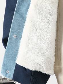 2pcs/Set Tween Boy Casual Denim Effect Jacket And Pants Outfit, Spring Autumn Winter - Light Wash - View 5