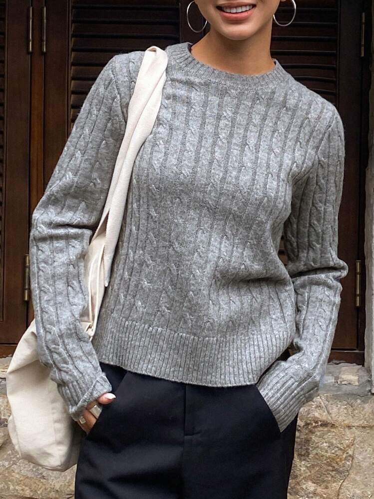 DAZY Autumn New Fitted Letter Embroidery Sweater For Women,Fall Women Clothes - Grey - View 6