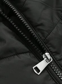 DAZY Quilted Thick Warm Fitted Jacket Padded Coat For Women, Winter,Winter Women Clothes,Padded Coat Women - Black - View 12