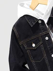 SHEIN Tween Boy 休闲复古破洞牛仔装，百搭百搭街头风格套装，舒适的 2024 年新品，适合日常穿着