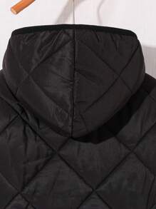 Kids/Tween Boy Casual Fleece Hooded Zip-Up Warm Padded Coat - Black - View 4