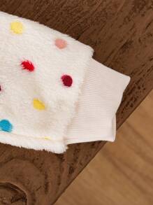 1pc Young Girl Casual Colorful Polka Dot Jacket Coat, Autumn/Winter'