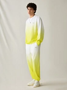 Manfinity VCAY 1 Set Men Gradient Long Sleeve Hoodie And Straight Leg Sweatpants, For Fall Winter