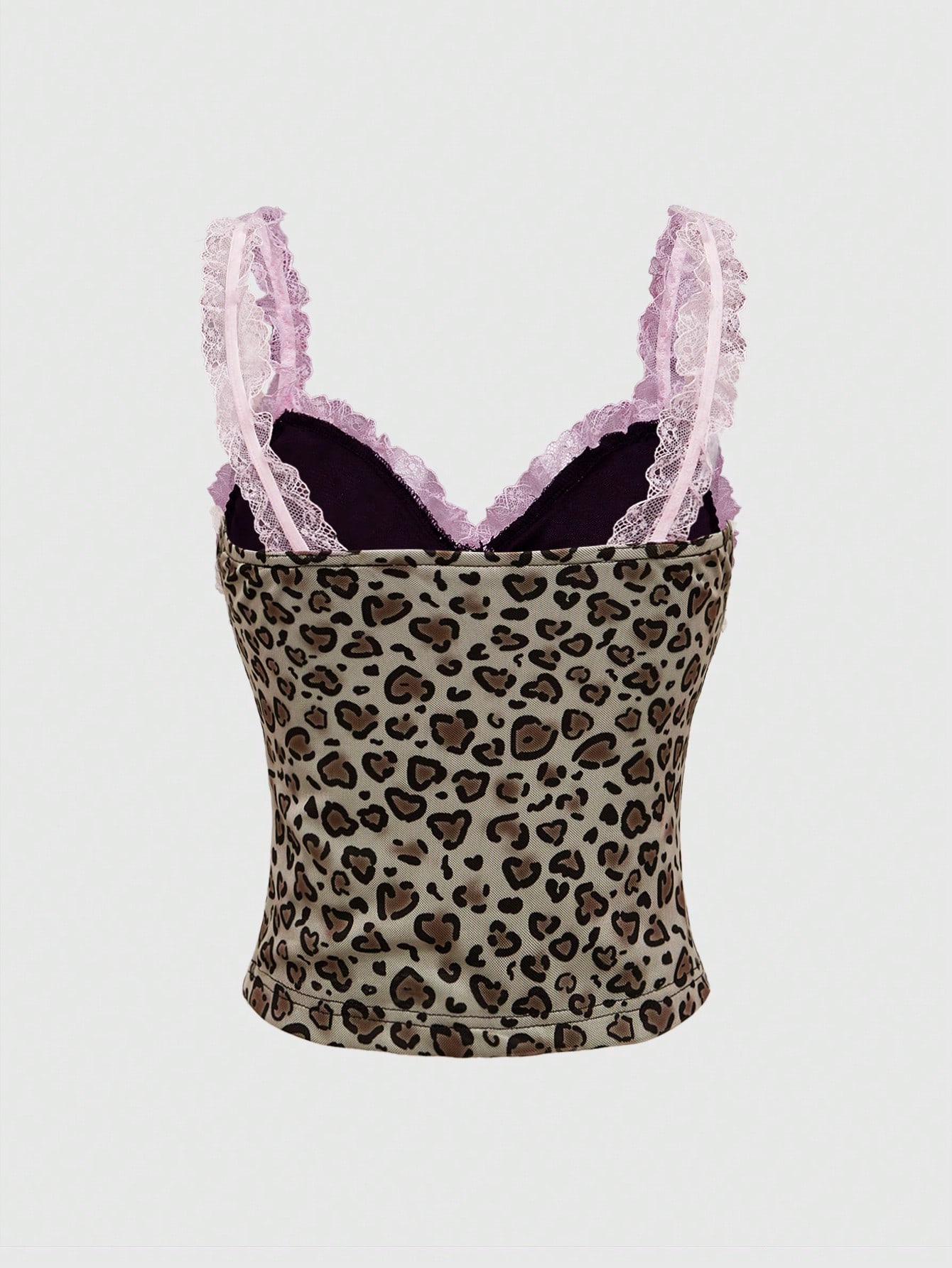 Our Kawaii Vintage Floral Lace Ruffle Bow Gyaru Leopard