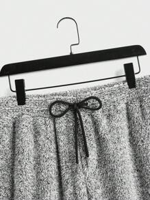 Manfinity VCAY 2 件男士针织宽松落肩连帽休闲外套和裤子套装，适合通勤和日常穿着，适合万圣节