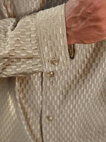 Manfinity AFTRDRK Plus Size Men's All-Over Print Button Down Casual Long Sleeve Shirt - Green - View 6