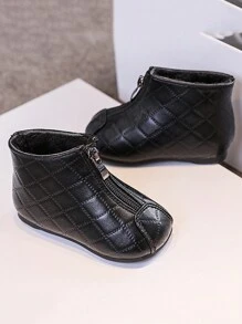 1 双黑色保暖内衬舒适百搭室内/户外冬季女婴靴 - 黑色 - 查看 5