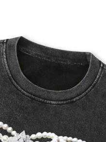 Manfinity EMRG Men's Bone Print Crew Neck Casual Pullover Sweatshirt - Black - View 5