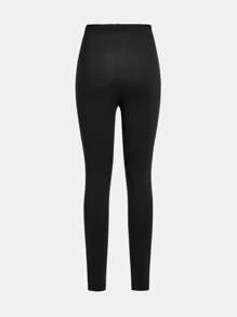 3件套少女黑色打底裤套装（春季、秋季），贴身剪裁，可单穿或搭配裙子，百搭 - 黑色 - 查看 4