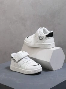 Giày thể thao chống trượt cho bé mùa thu/đông, giày thể thao đế bằng chống trượt thoải mái cho bé trai - trắng - Xem 2