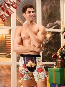Notgurli 4pcs Men's Christmas Candy Print Boxer Briefs - Multicolor - View 7